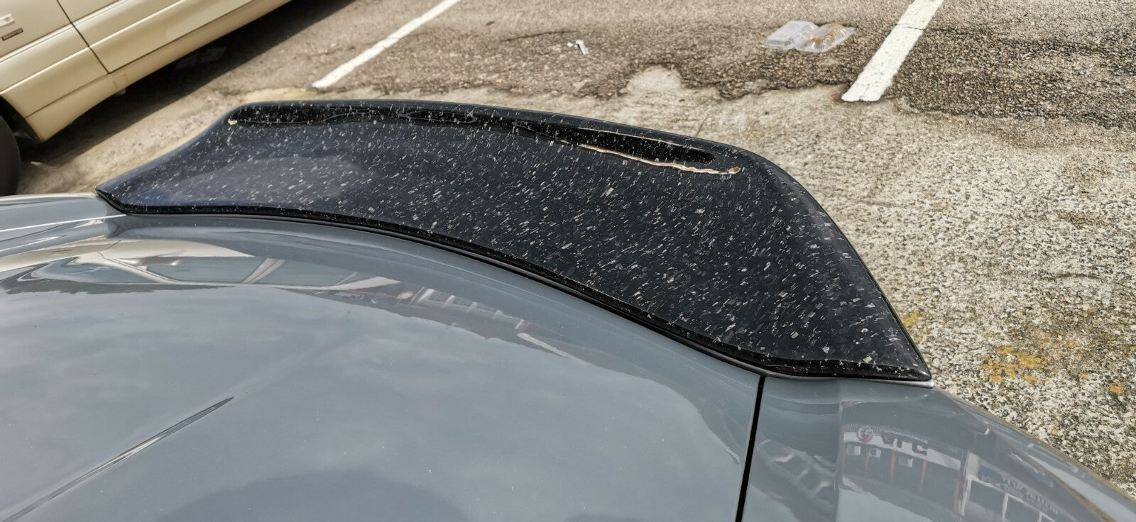 Fit For Porsche 718 Boxster Carbon Fiber Rear Spoiler Add On (stick on)