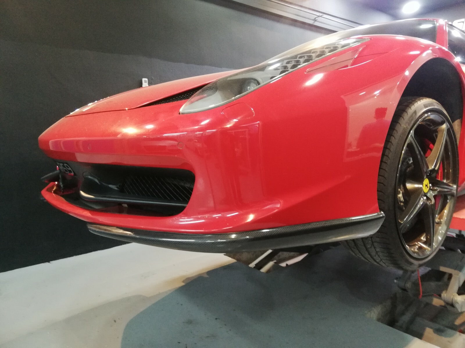 Fit For Ferrari 458 NVT Style Carbon Fiber Front Bumper Lower Under Lip Spoiler