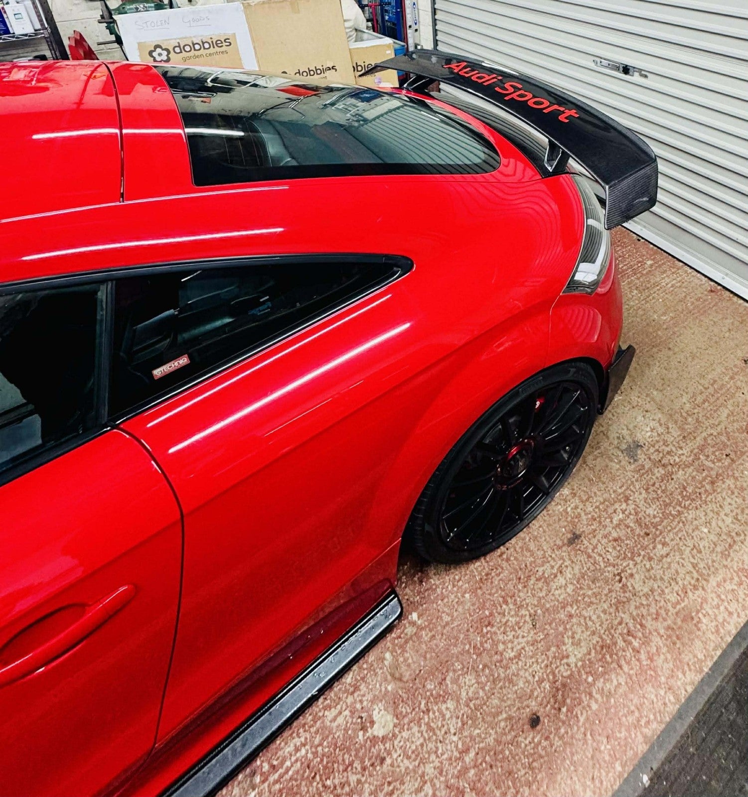 Fit For Audi TTRS Mk2 8J ALC Composite Carbon Fiber Big Race Wing Spoiler Set