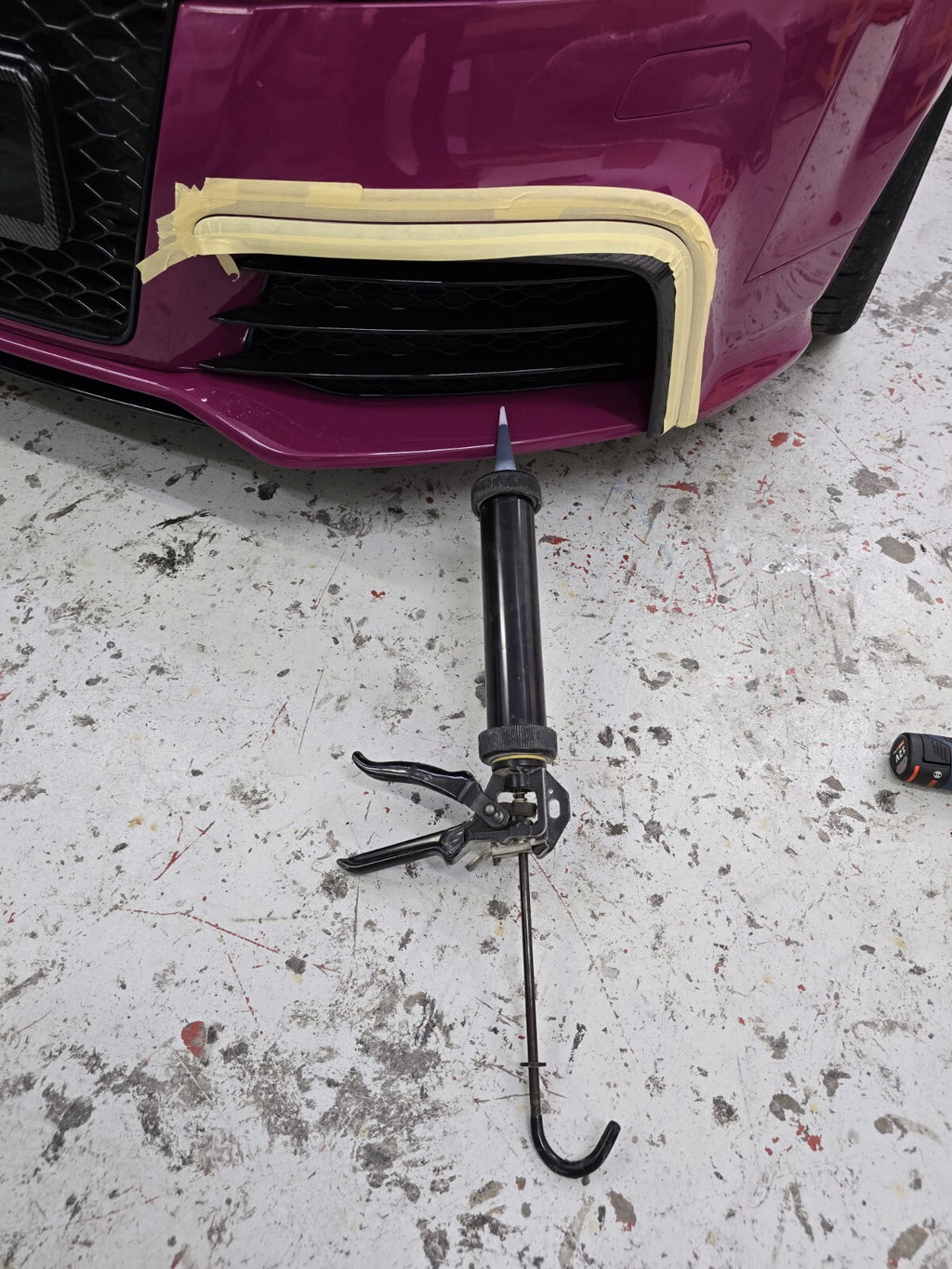 Fit for Audi TTRS MK2 8J Front Bumper FRP Painted Gloss Black L Canard Trim