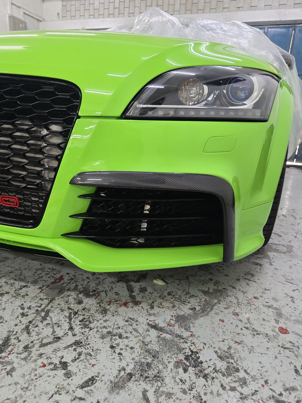 Fit For Audi TTRS MK2 8J Front Bumper Carbon Fiber L Canard Bumper Trim
