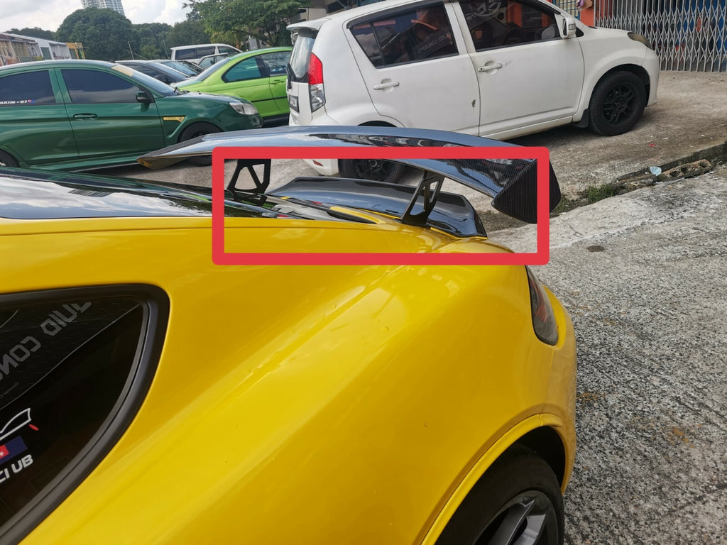 FIT FOR PORSCHE CAYMAN 718 CARBON FIBER REAR DECKLID MIDDLE SPOILER (Stick On)