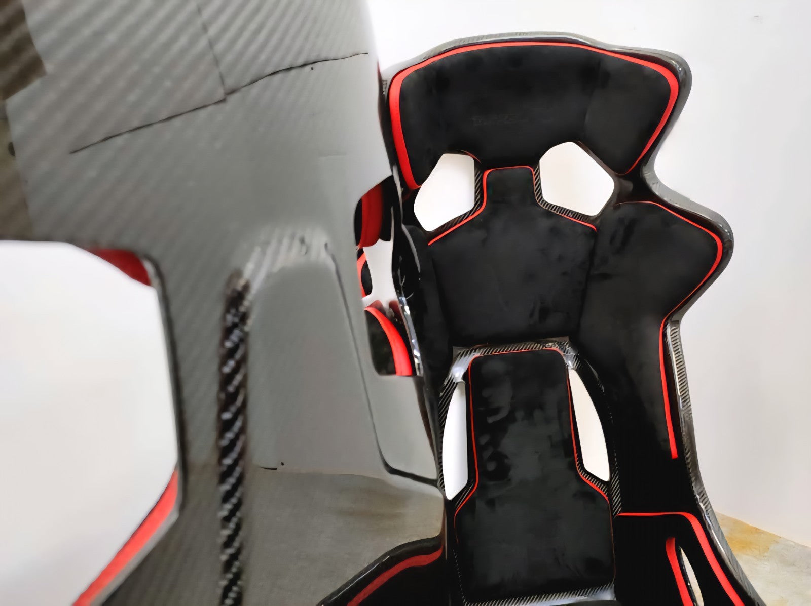 Carbon Fiber Full Bucket Seat With Padding & Side Mount bracket RMS style 2pc