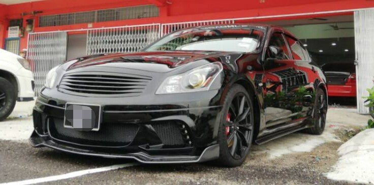 Fit For Infiniti V36 G25 G35 G37 Q40 Sedan Front Lower Lip Wald design Carbon