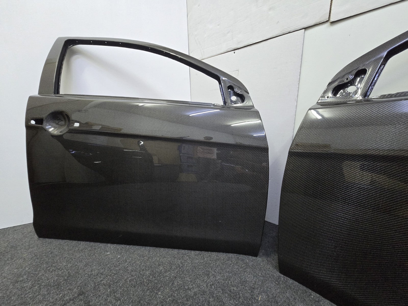 Fit For Mitsubishi Evo 10/X Pure Carbon Fiber Doors For Street & Track Use  4pc 