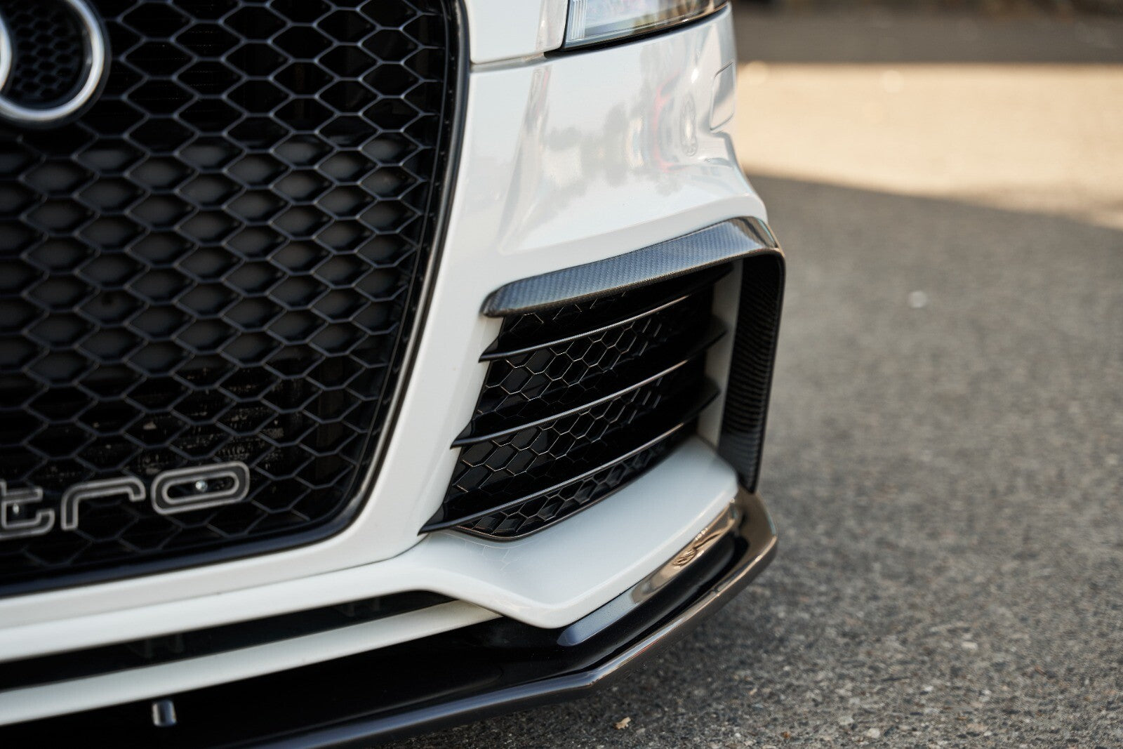 Fit For Audi TTRS MK2 8J Front Bumper Carbon Fiber L Canard Bumper Trim