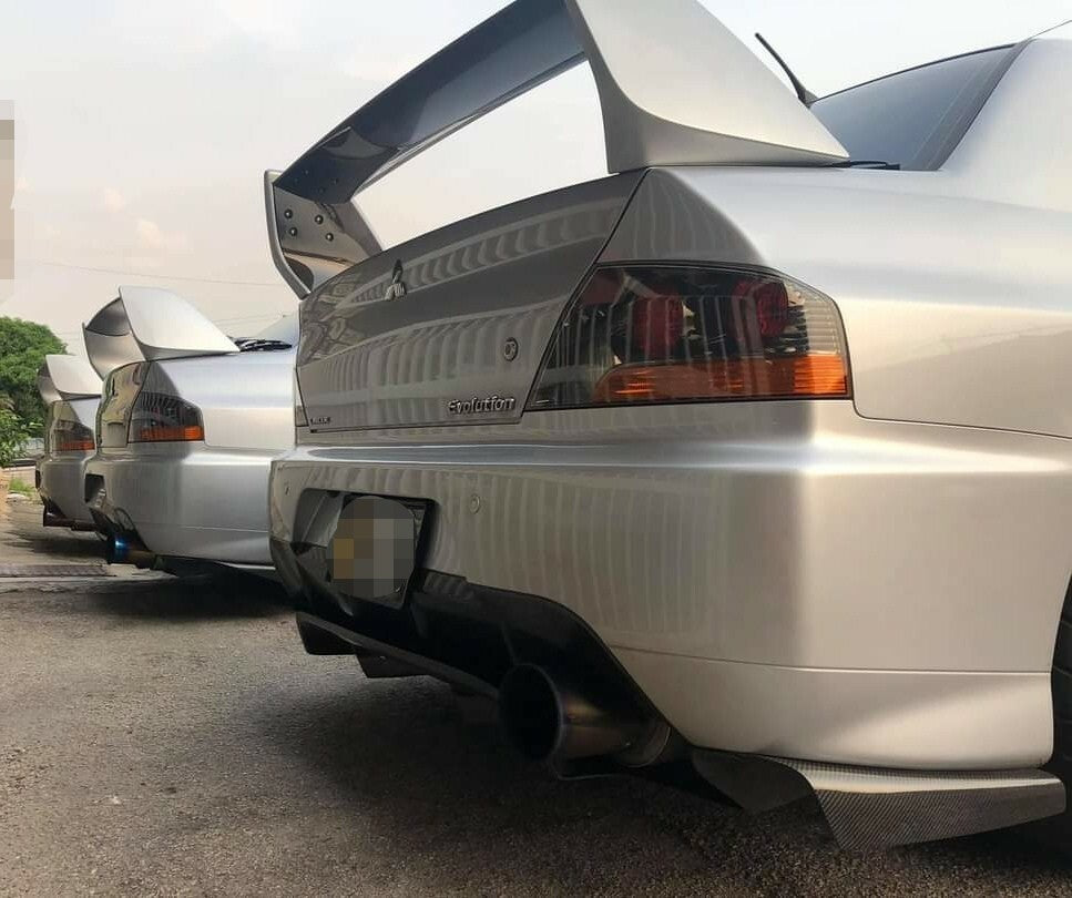 FIT FOR MITSUBISHI EVO 9 CT9A CARBON FIBER REAR BUMPER LOWER DIFFUSER VA STYLE 