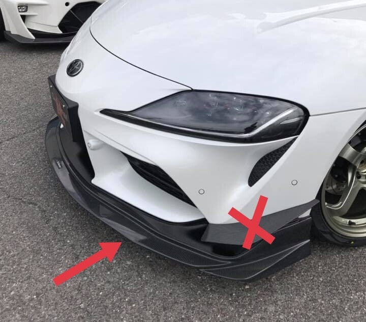 FIT FOR TOYOTA SUPRA A90 CARBON FIBER FRONT BUMPER UNDER LIP/SKIRT VRS STYLE