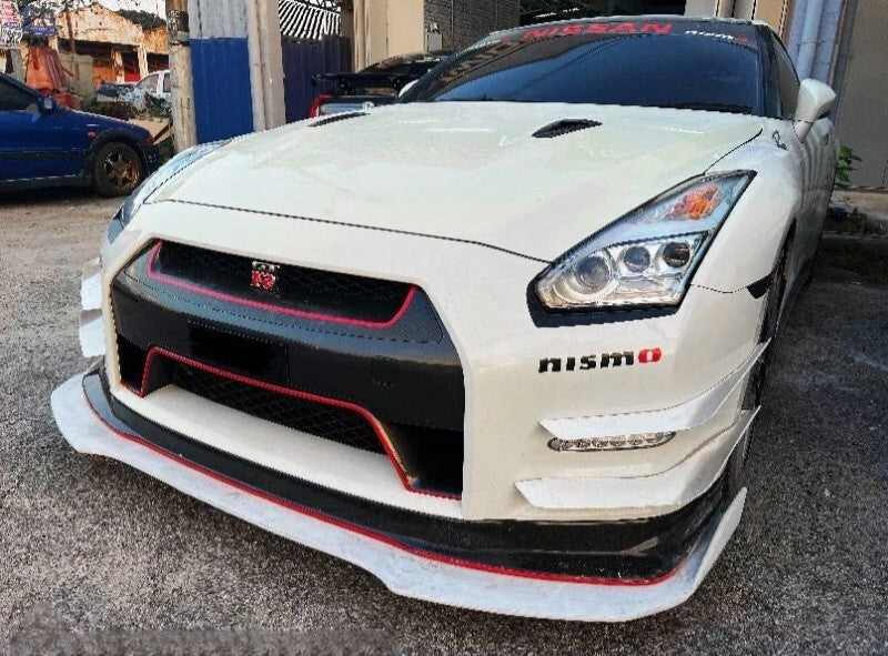 Fit For Nissan GTR R35 11-16' FRP Front Bumper Canards (4pc) set Bolt on