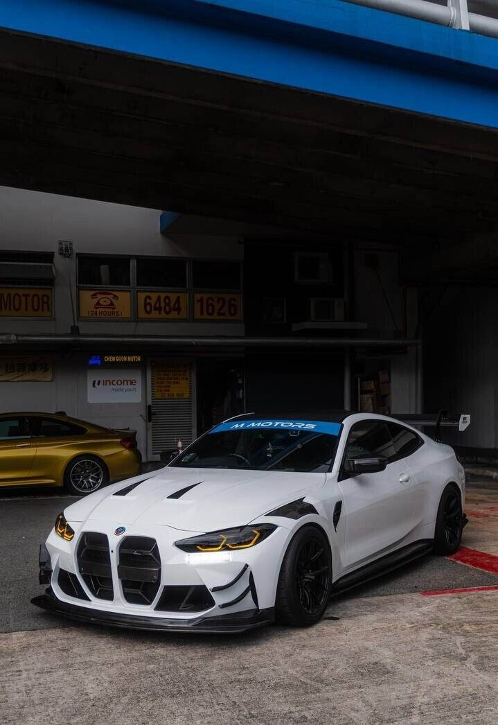 FIT FOR BMW MOTORSPORT DRY CARBON BUMPER CANARD SET - G80/G82/G83 M4 GT4 STYLE
