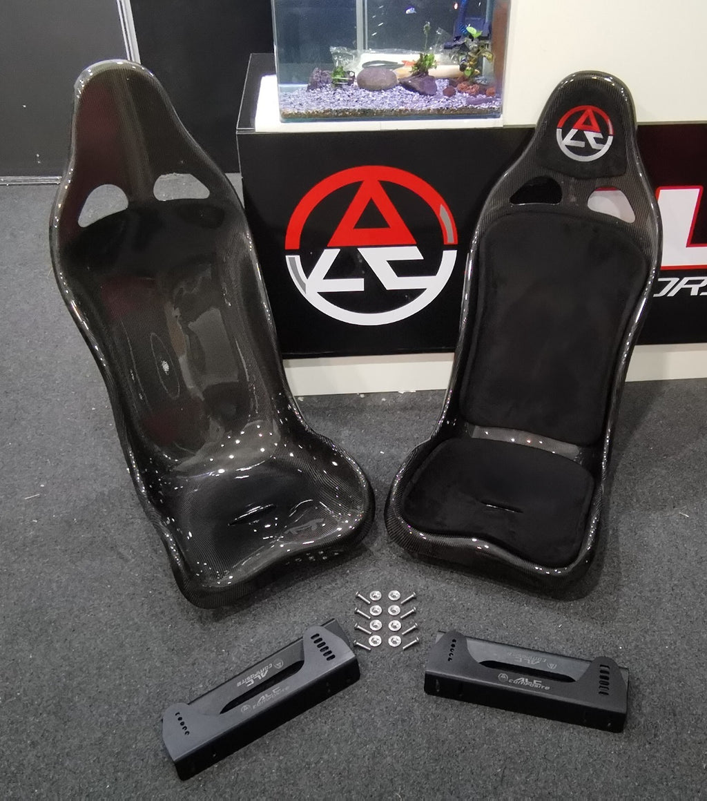 Dry Carbon Fiber Bucket Seat With Suede Padding 1pc (UPS EXPRESS SHIPPING)