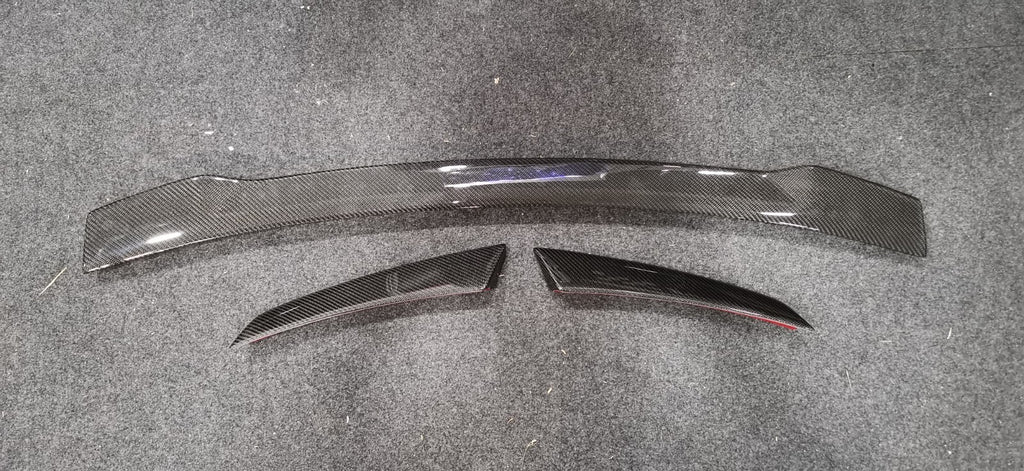 Fit for Audi R8 Coupe Gen. 1 2008-2015 Carbon Fiber Rear Trunk Spoiler 3pc Set