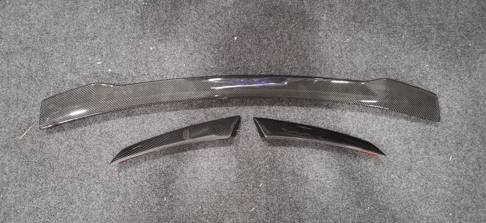 Fit for Audi R8 Coupe Gen. 1 2008-2015 Carbon Fiber Rear Trunk Spoiler 3pc Set