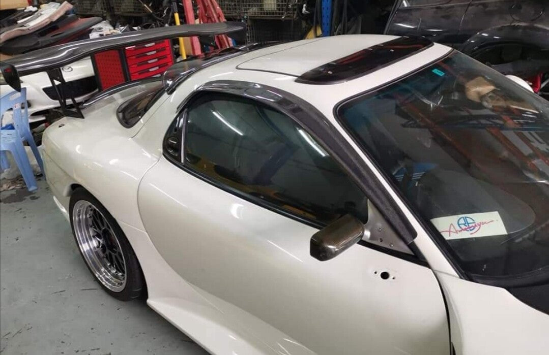 Fit For Mazda RX7 FD3S/JM1FD 1991-1997 Dry Carbon Fiber Door Visor (Stick On)