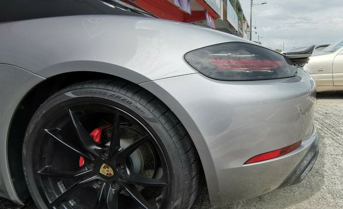 Fit For Porsche 718 Boxster Carbon Fiber Rear Spoiler Add On (stick on)