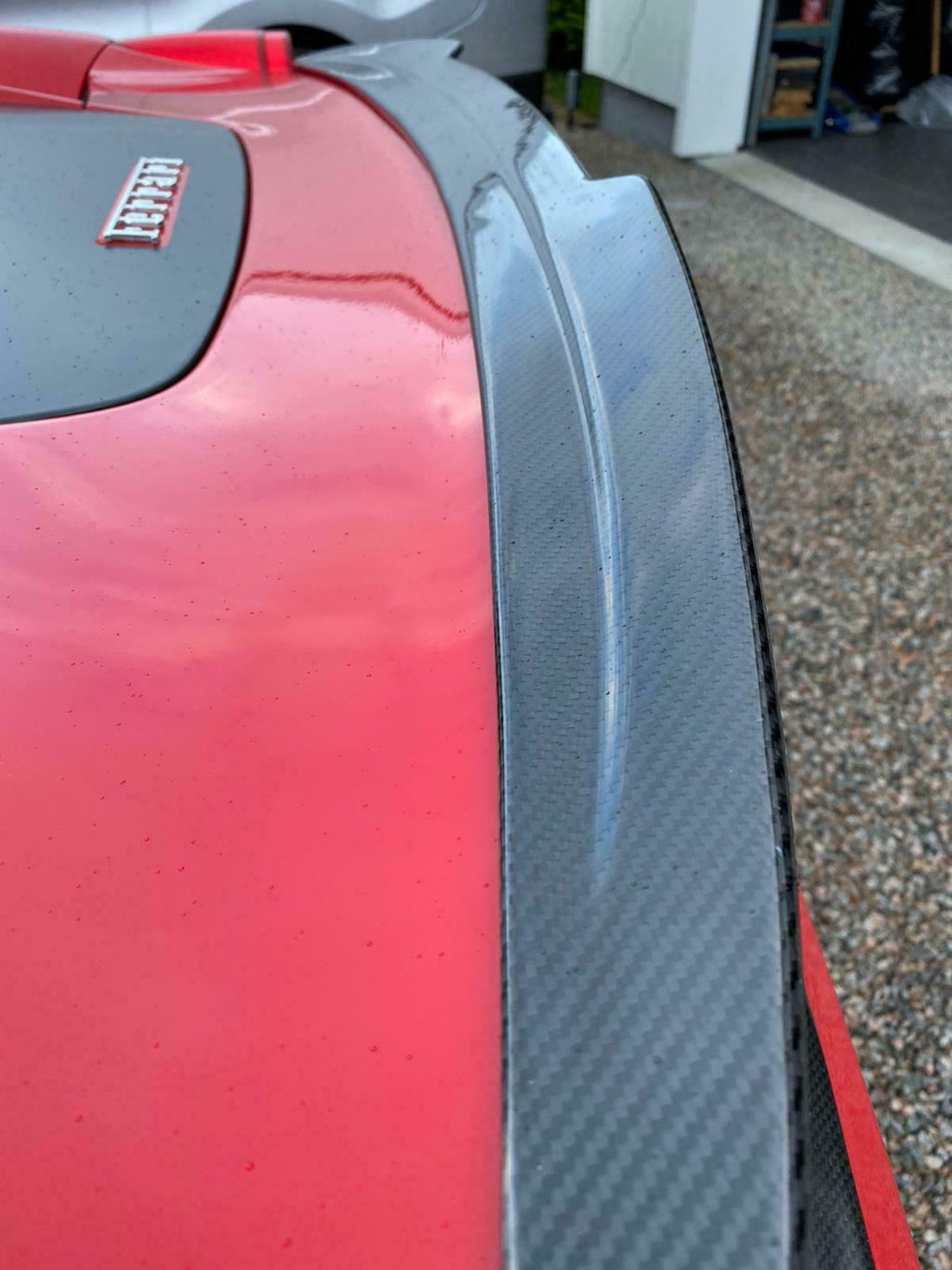 Fit For Ferrari 458 Italia Rear Trunk Carbon Fiber Spoiler Lid (Stick On) 