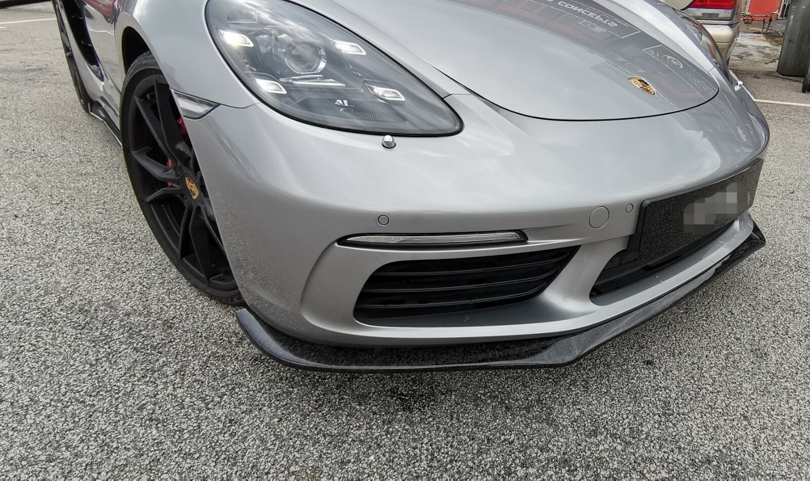 Fit For Porsche Boxster/Cayman 718 16-23 Front Bumper Lip Forged Carbon Fiber