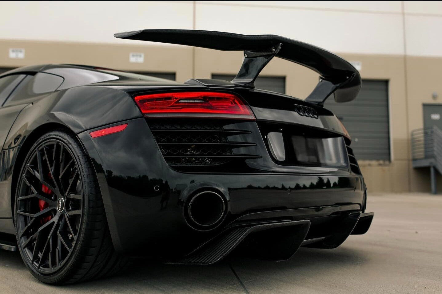 Fit For Audi R8 08-15 Rear Bumper Diffuser/Valance 3pc Add On Set Lip