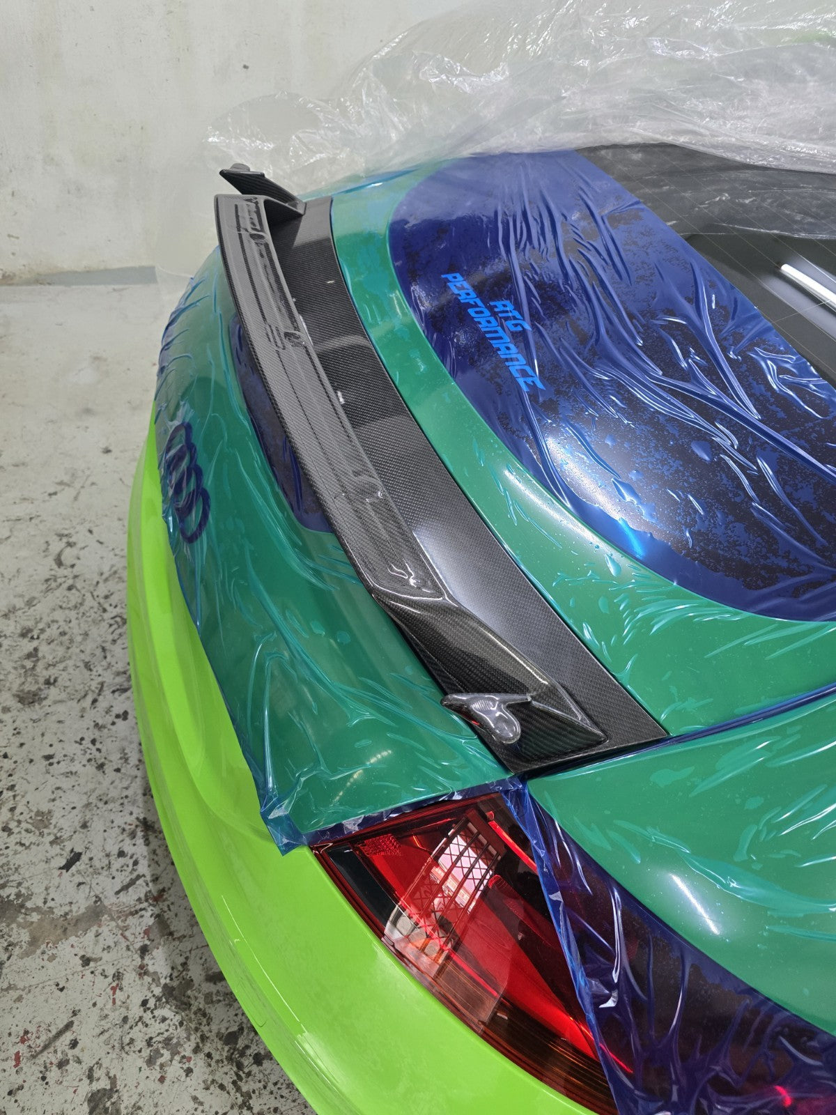 Fit For Audi TTRS Mk2 8J ALC Composite Carbon Fiber Big Race Wing Spoiler Set