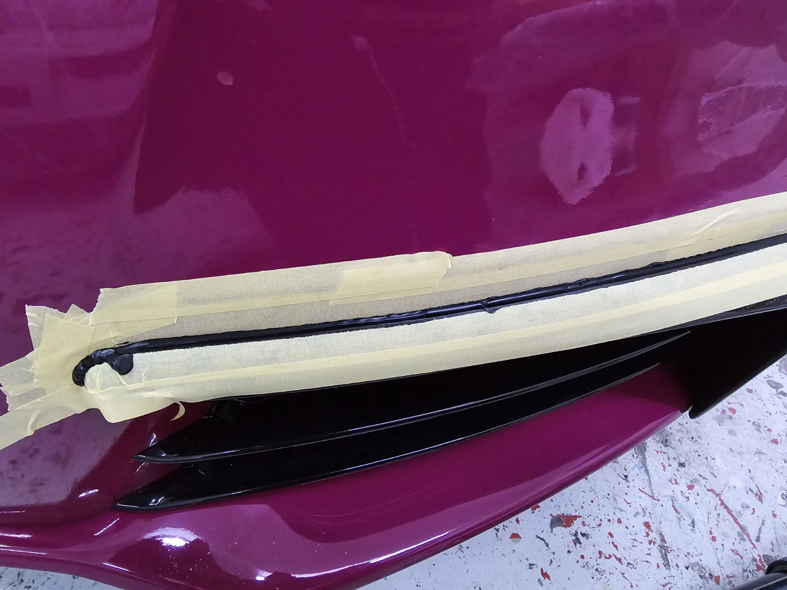Fit for Audi TTRS MK2 8J Front Bumper FRP Painted Gloss Black L Canard Trim