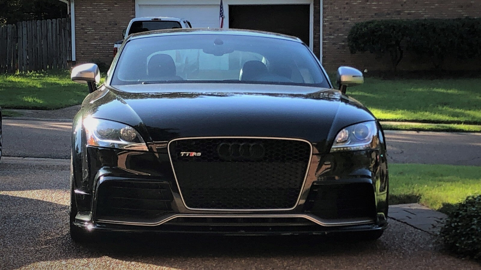 Fit for Audi TTRS MK2 8J Front Bumper FRP Painted Gloss Black L Canard Trim