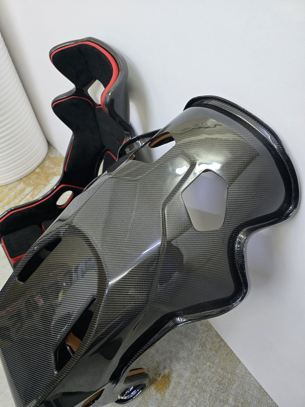 Carbon Fiber Full Bucket Seat With Padding & Side Mount bracket RMS style 2pc