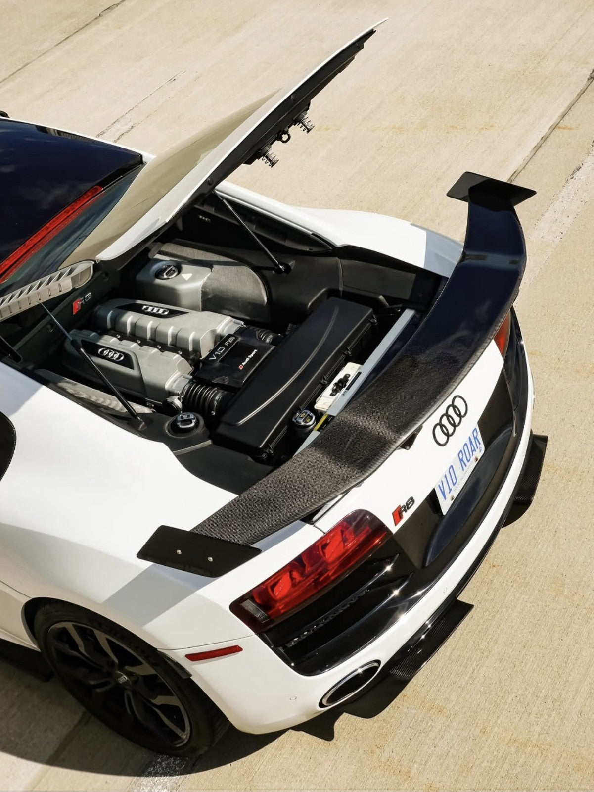 Fit For Audi R8 V8 V10 Carbon Fiber Rear Wing Trunk Spoiler 2008-2015 ALC Ver. 2