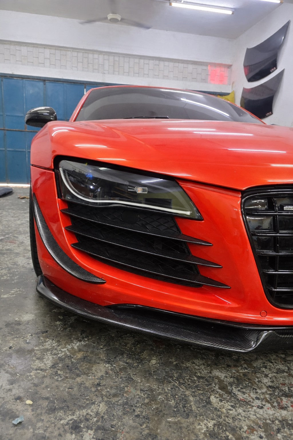 Fit For Audi R8 Gen 1 2008-2015 Front Bumper ALC Carbon Fiber Canard