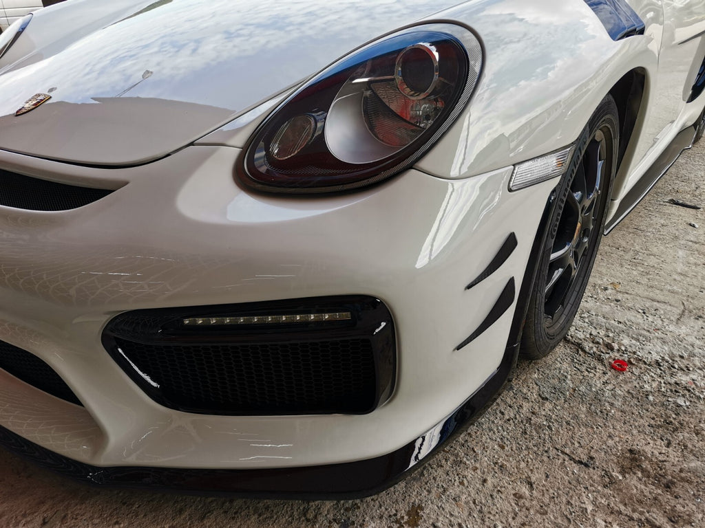 Front bumper canard real carbon fiber 4pc set universal