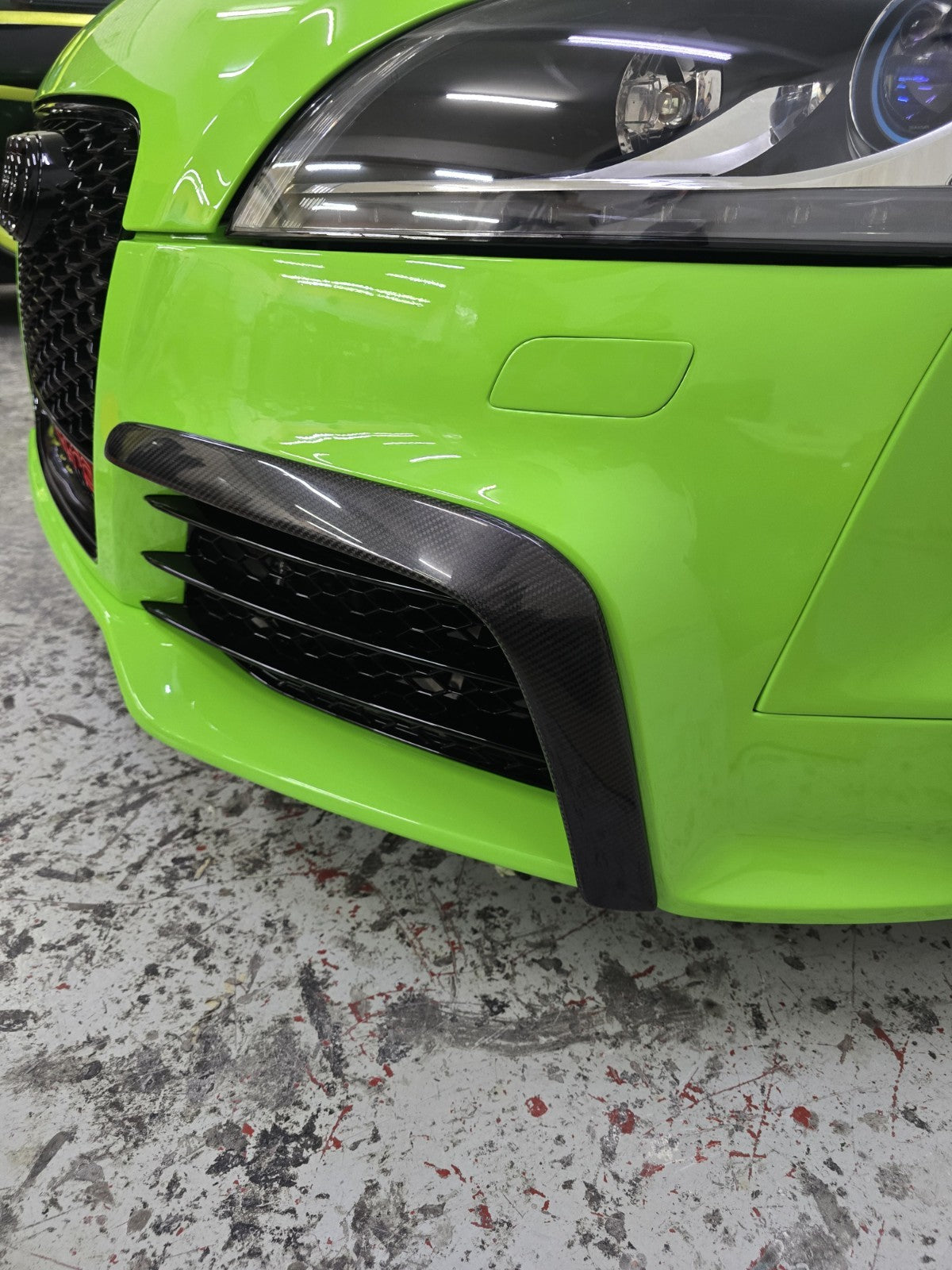 Fit For Audi TTRS MK2 8J Front Bumper Carbon Fiber L Canard Bumper Trim