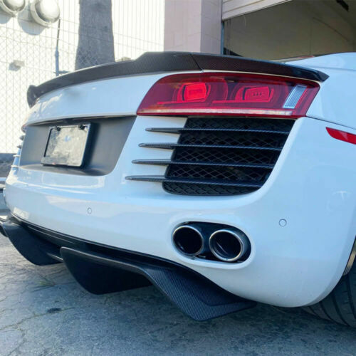 Fit for Audi R8 Coupe Gen. 1 2008-2015 Carbon Fiber Rear Trunk Spoiler 3pc Set