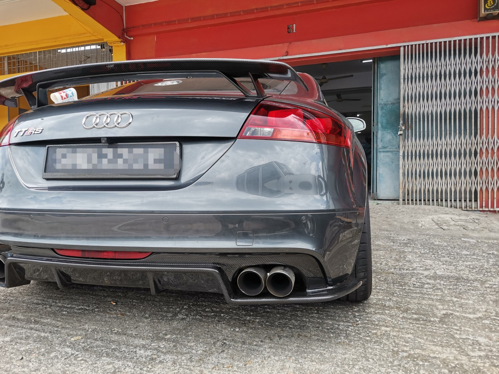 For Audi TTRS MK2 carbon front lip/side lip/ rear diffuser/L canard/canard