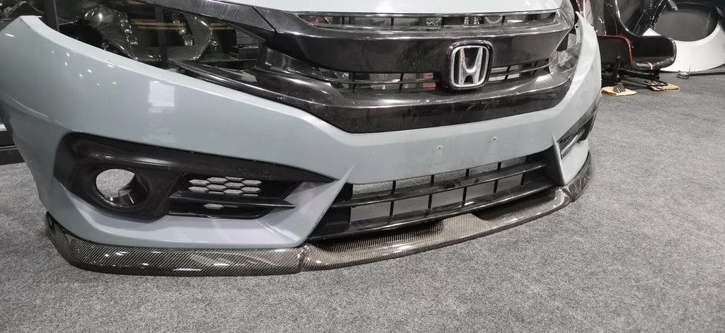 Fit For Honda Civic 10th Generation FC SCStyle Front Bumper Lip Carbon Fiber 4DR