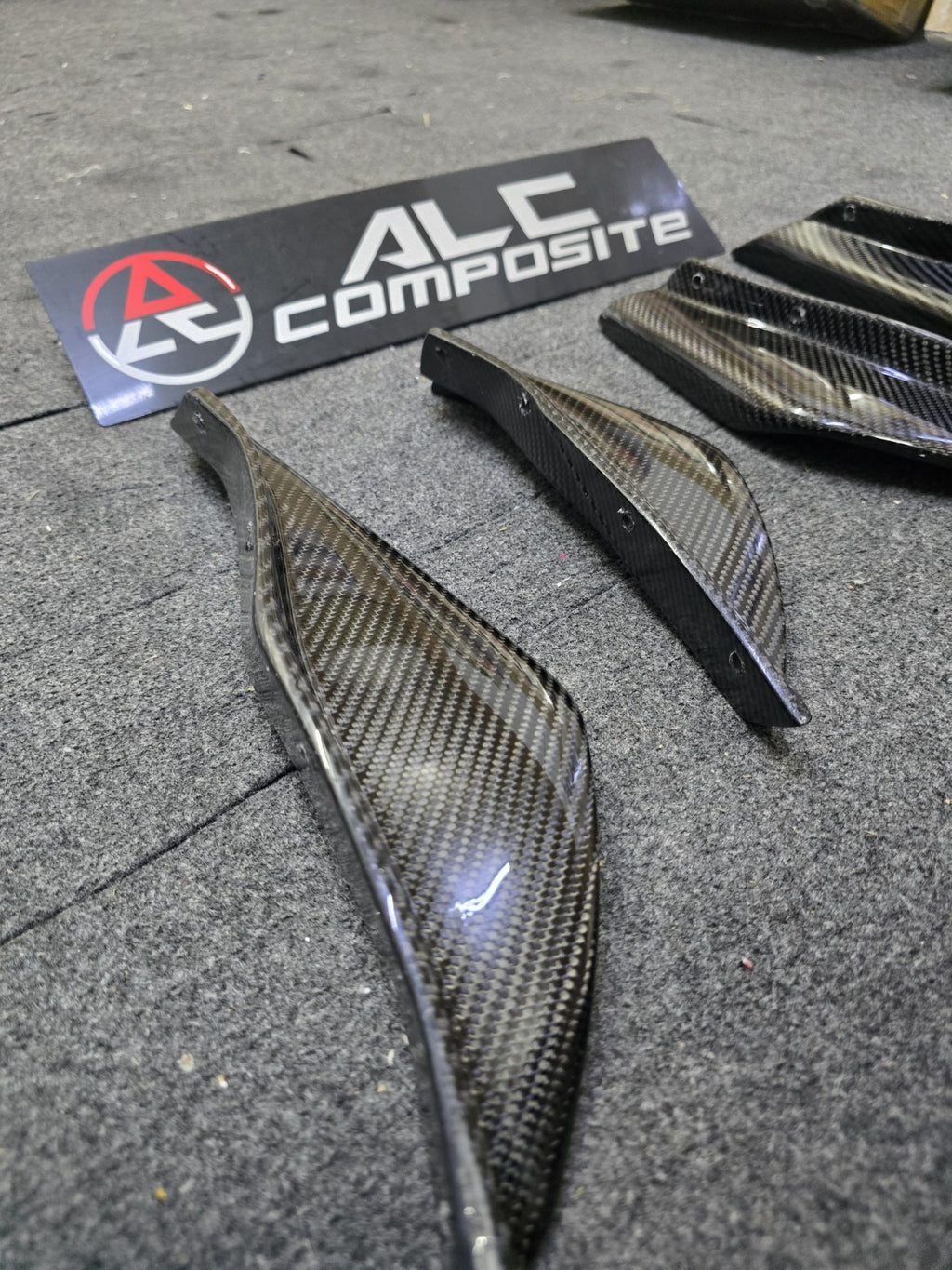 Fit For Audi TTRS MK2 8J Carbon Fiber Front Bumper Canard 4pcs Set (Screw on)