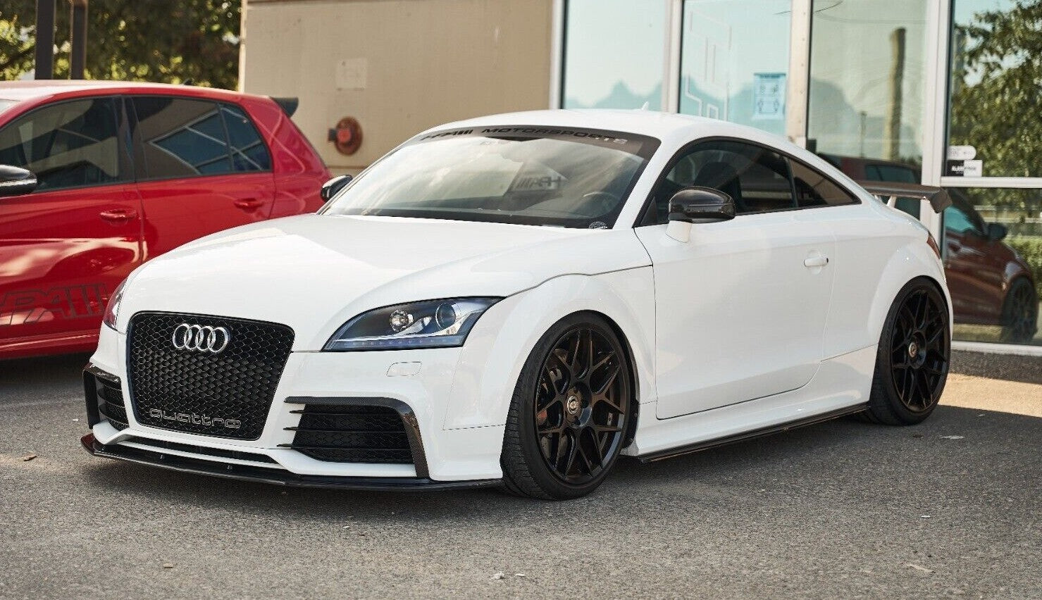 Fit For Audi TTRS MK2 8J Front Bumper Carbon Fiber L Canard Bumper Trim