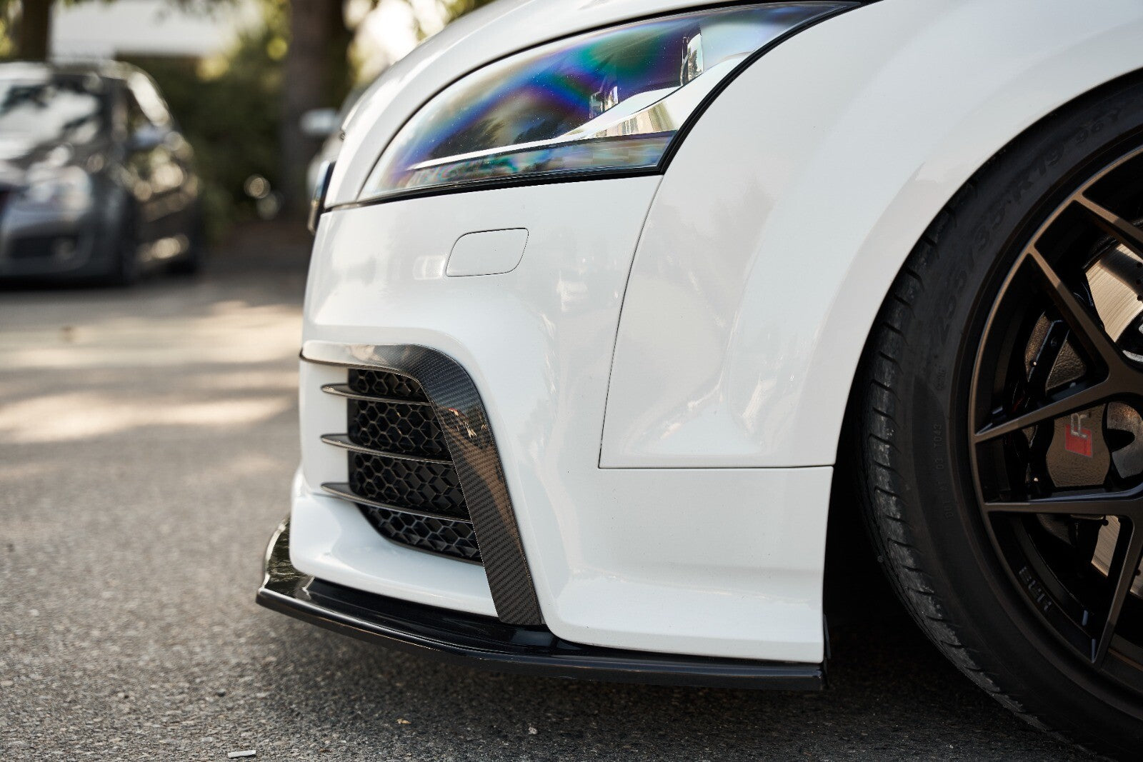 Fit For Audi TTRS MK2 8J Front Bumper Carbon Fiber L Canard Bumper Trim