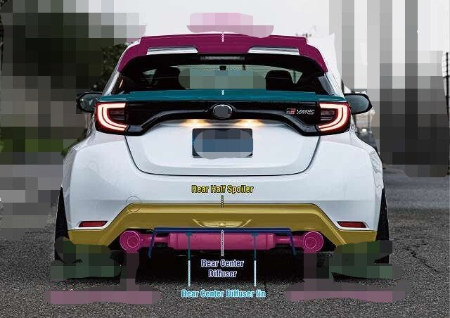 Fit For Toyota Yaris GR GXPA16 KL Style Rear Bumper Lower Diffuser FRP Unpainted