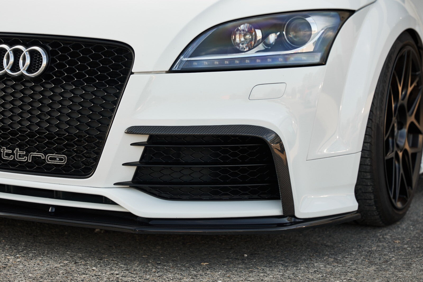Fit For Audi TTRS MK2 8J Front Bumper Carbon Fiber L Canard Bumper Trim