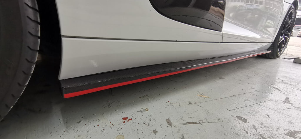 Fit For Audi R8 Gen 1 Carbon Fiber Side Skirt Extensions 2008 to 2015