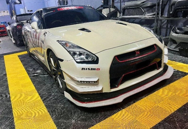 Fit For Nissan GTR R35 11-16' FRP Front Bumper Canards (4pc) set Bolt on