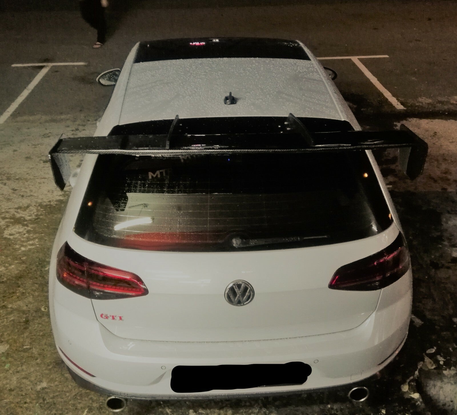 Fit For golf MK7 ALC Composite design Carbon Fiber Rear GT wing W/Carbon bracket