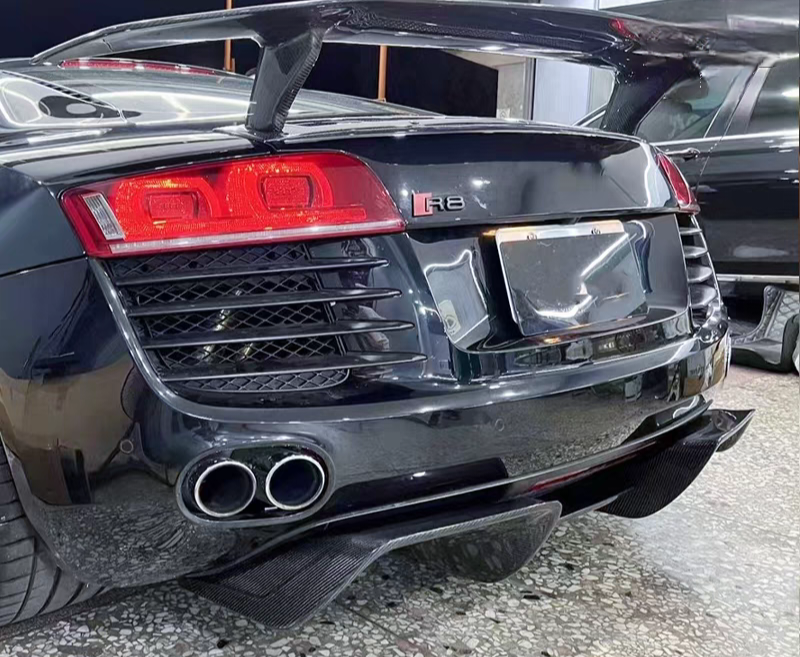 Fit For Audi R8 08-15 Rear Bumper Diffuser/Valance 3pc Add On Set Lip