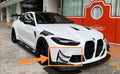 FIT FOR BMW MOTORSPORT DRY CARBON BUMPER CANARD SET - G80/G82/G83 M4 GT4 STYLE
