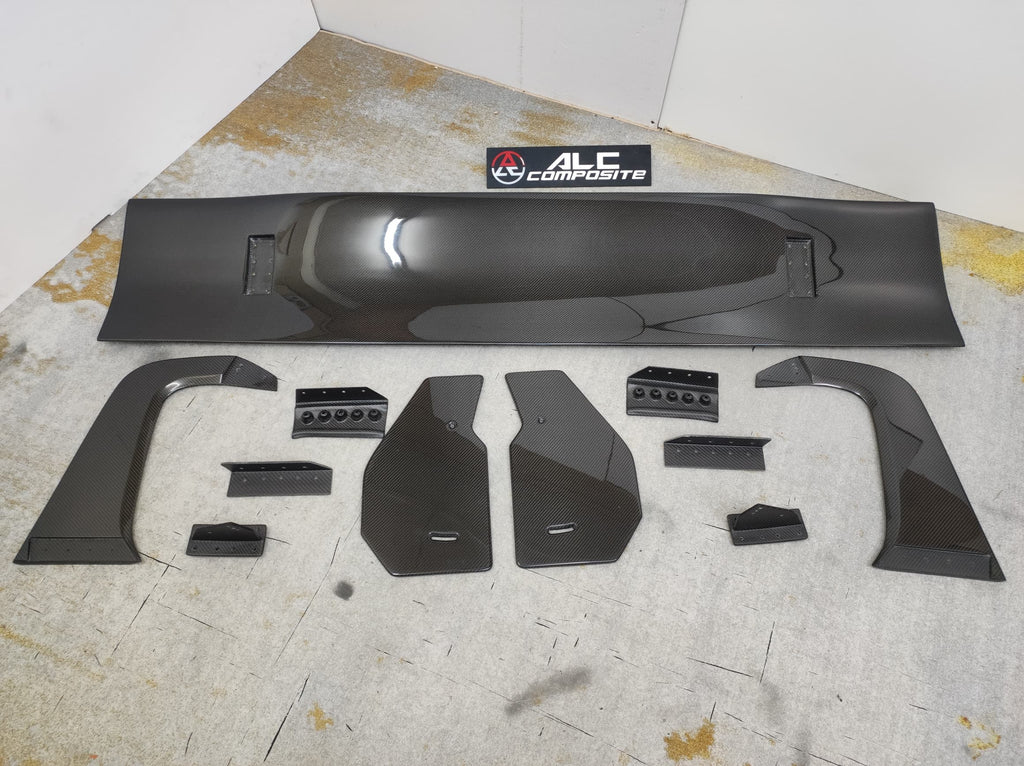 BMW G82 M4 GT3 Carbon Fiber Wing – Swan Neck Dry Carbon Aero Kit by ALC Composite