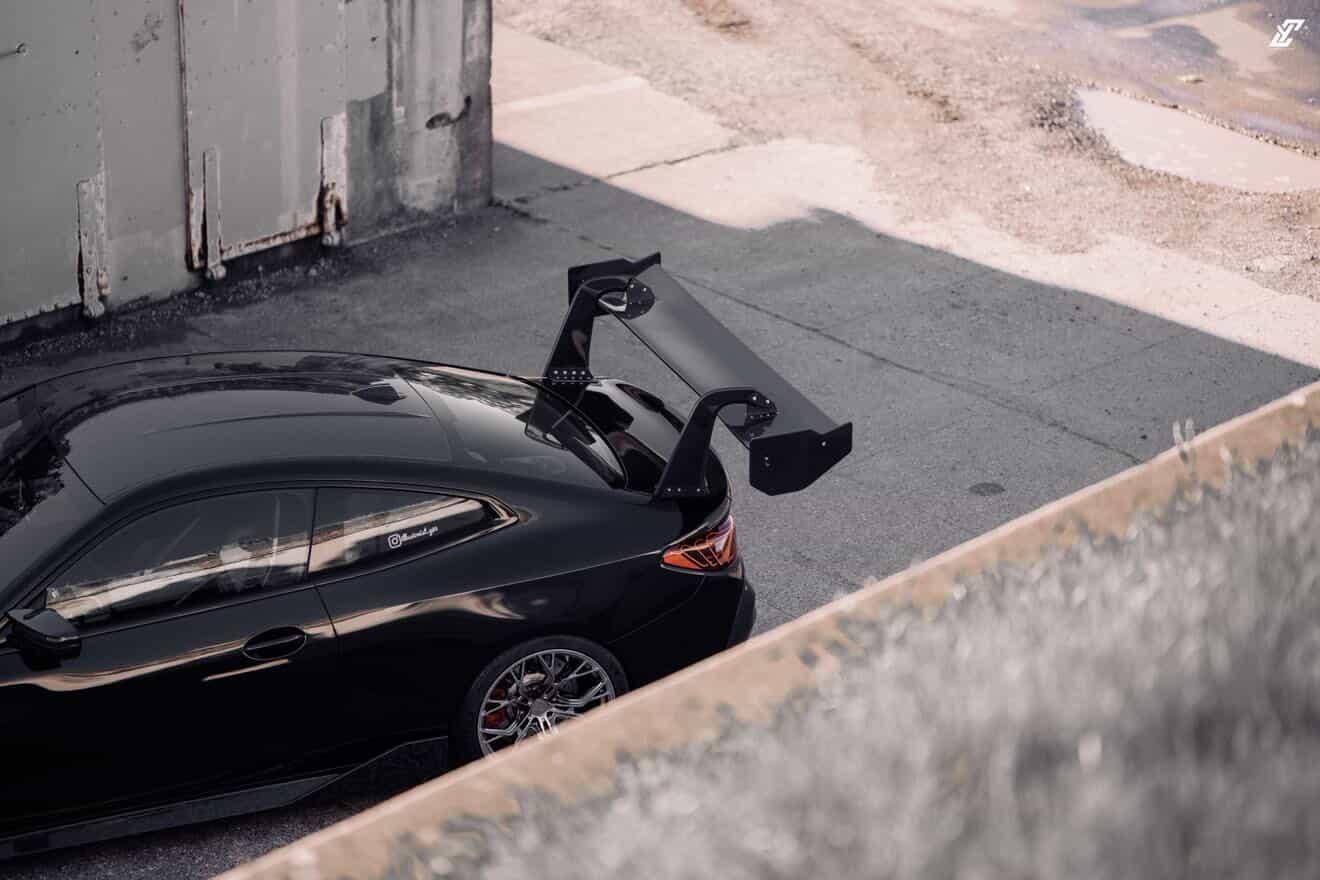 BMW G82 M4 GT3 Carbon Fiber Wing – Swan Neck Dry Carbon Aero Kit by ALC Composite