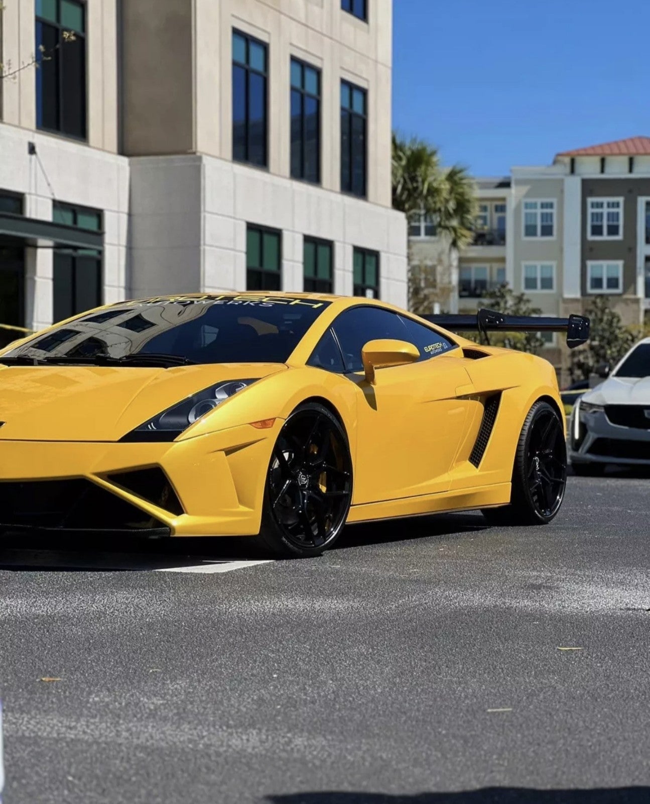 Forged Carbon Fiber Swan Neck ALC Wing Fit For Lamborghini Gallardo Spyder/coupe